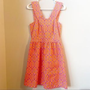 mudpie geometric pink & orange Charlotte dress
